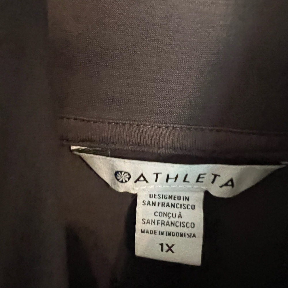 Athleta Allure cinch sweatshirt woman’s plus size 1x shale brown gray euc - Picture 5 of 6